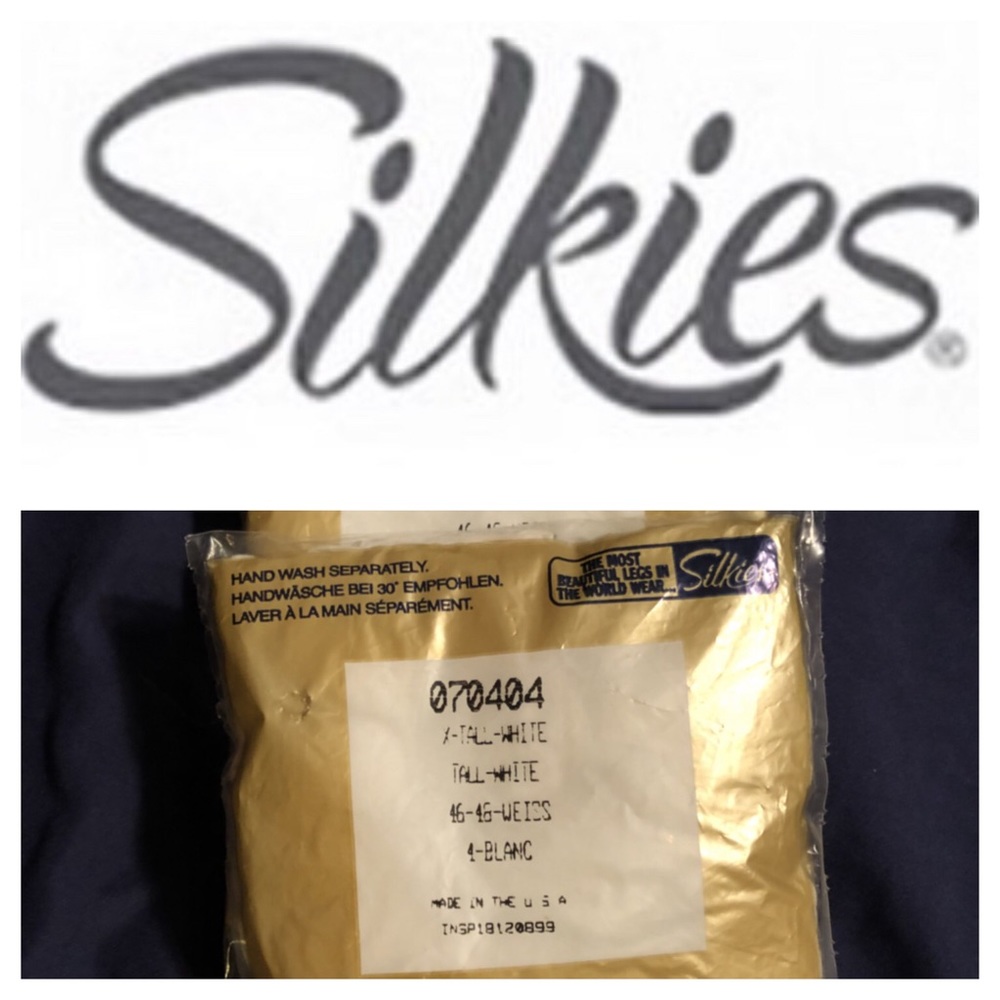 2 Pr X-Tall White Control Top Nylons